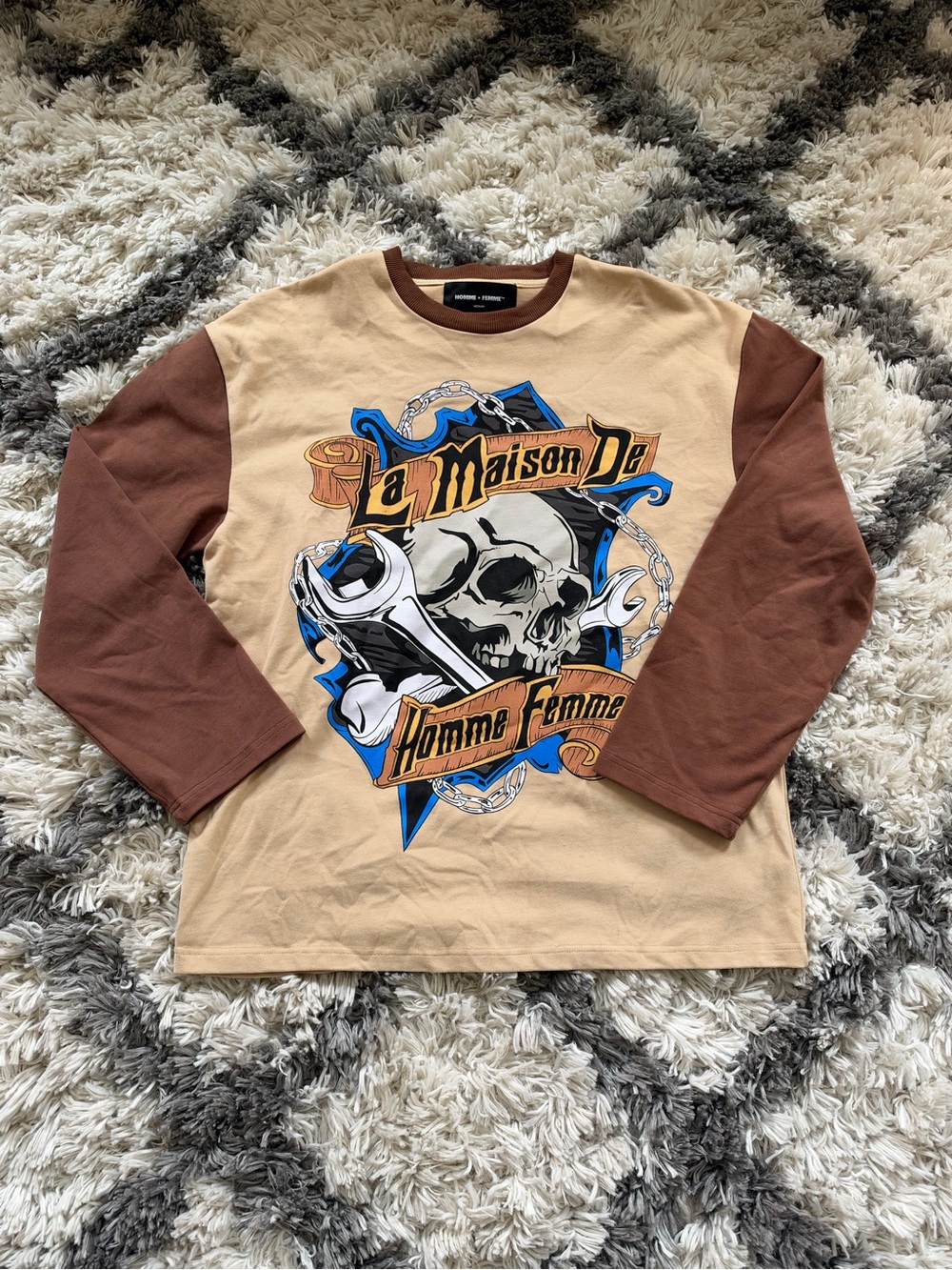RARE Homme Femme Graphic La Maison De Streetwear LongSleeve T-Shirt Men’s Sz M